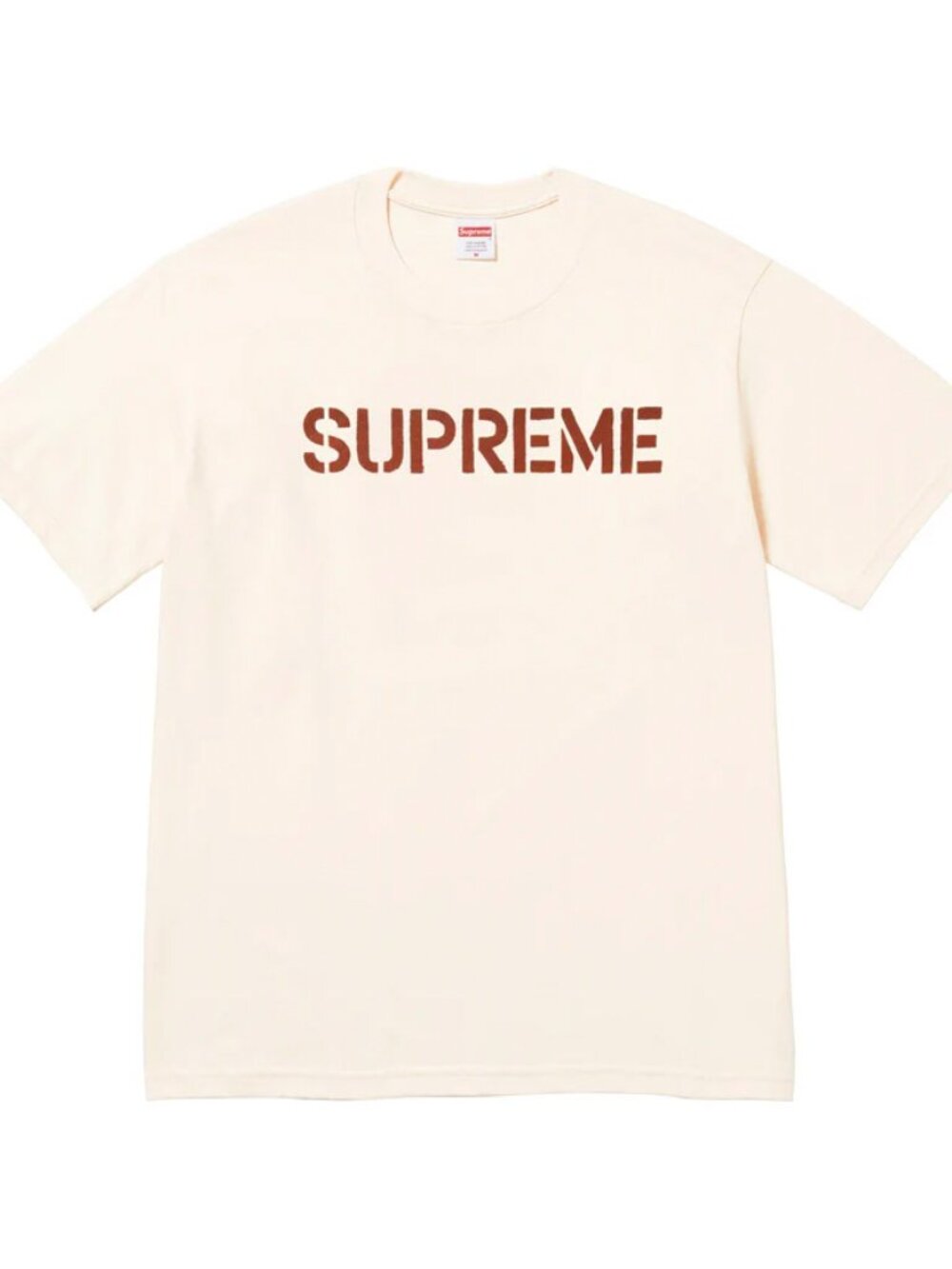 🔥👕 Supreme Natural Hard Tee Cream Logo T-Shirt Streetwear Graphic 👕🔥